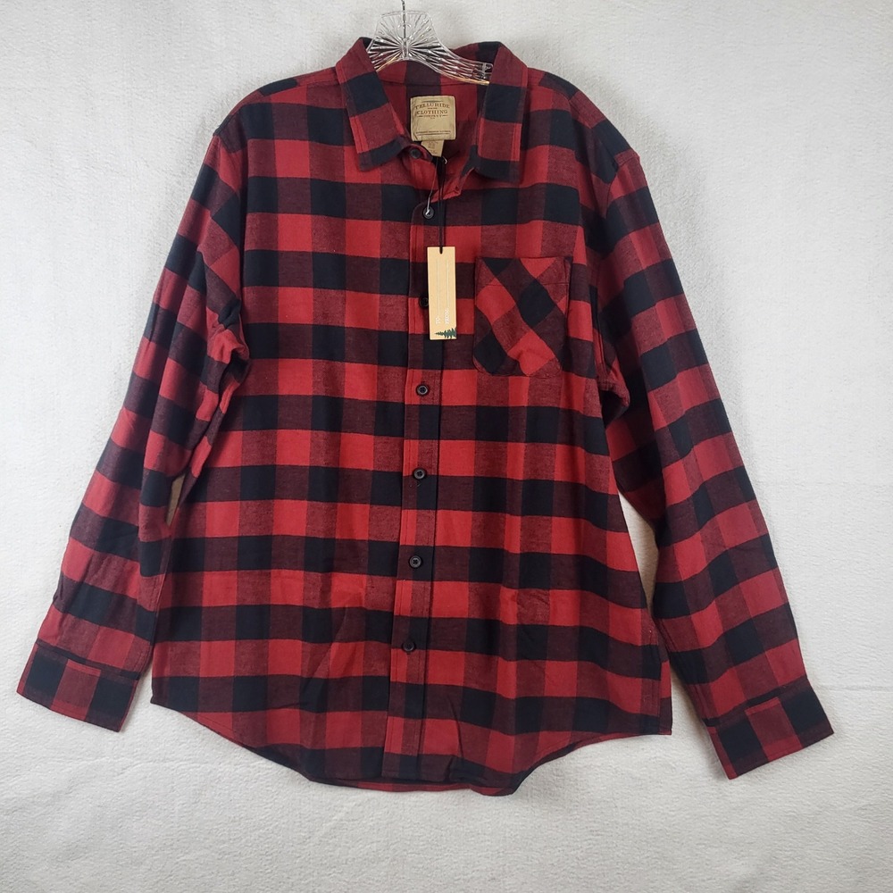 Telluride Clothing Company Mens Red Black Plaid Flannel Shirt Long Sleeve XL - Picture 1 of 6